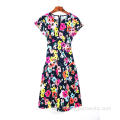 Women Short Sleeve Printing Dress